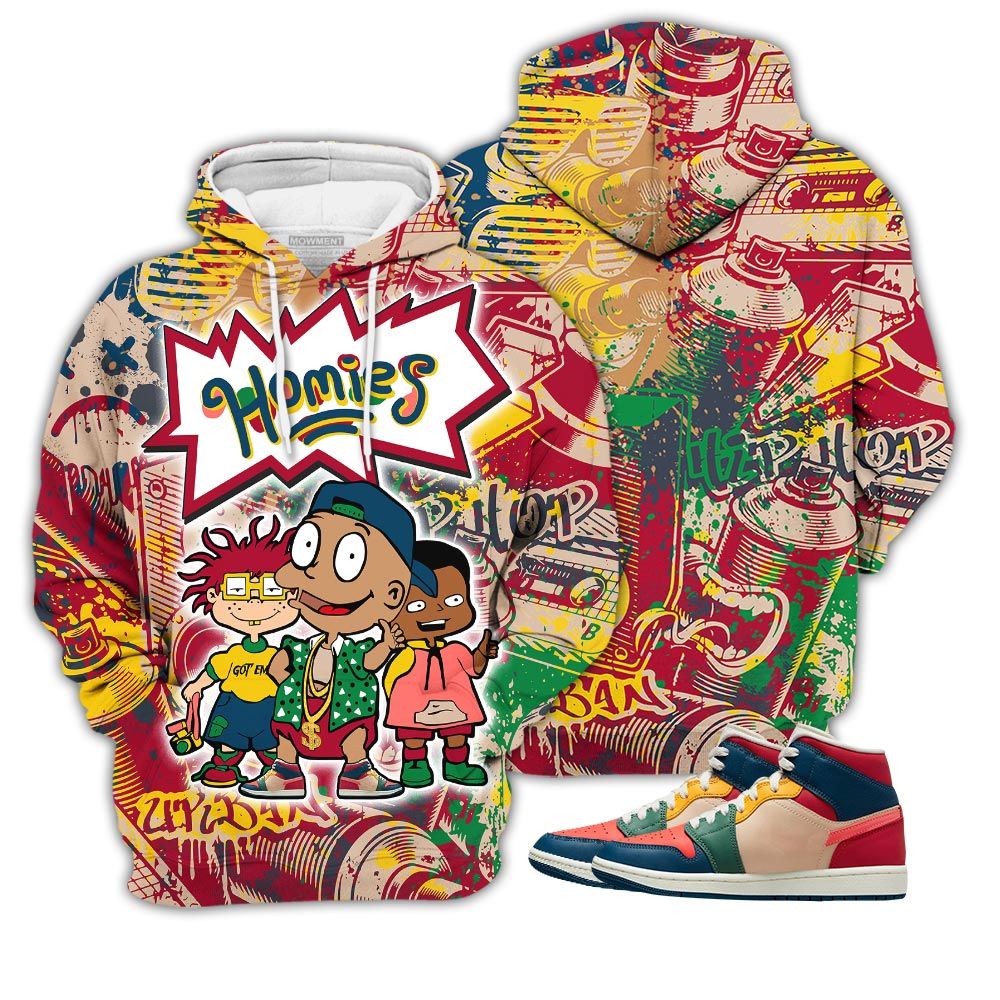 Cartoon 90S Homies Sneaker Shirt Match Multi Color 2022 1S, Jordan 1 Mid Multi Color 2022 Hoodie Sweatshirt Tee All Over Print MKO Shirt Cartoon 90S Homies Sneaker Shirt Match Multi Color 2022 1S, Jordan 1 Mid Multi Color 2022 Hoodie Sweatshirt Tee All Over Print MKO Shirt