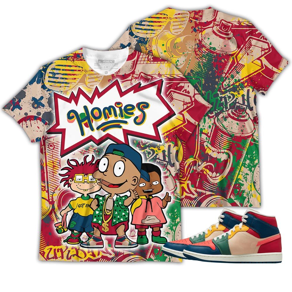 Cartoon 90S Homies Sneaker Shirt Match Multi Color 2022 1S, Jordan 1 Mid Multi Color 2022 Hoodie Sweatshirt Tee All Over Print MKO Shirt Cartoon 90S Homies Sneaker Shirt Match Multi Color 2022 1S, Jordan 1 Mid Multi Color 2022 Hoodie Sweatshirt Tee All Over Print MKO Shirt
