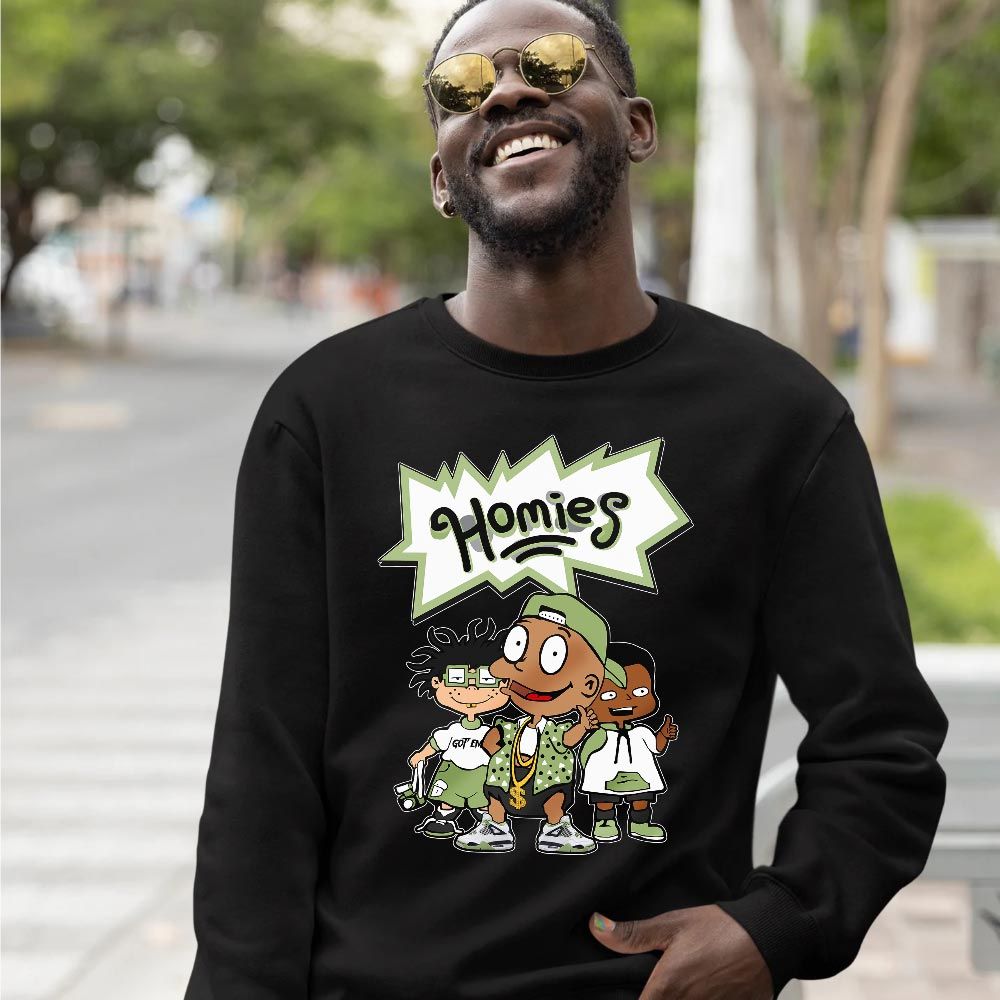 Cartoon 90s Homies Sneaker Shirt Match Retro Oil Green 4s, Jordan 4 Oil Green MKO T-Shirt Cartoon 90s Homies Sneaker Shirt Match Retro Oil Green 4s, Jordan 4 Oil Green MKO T-Shirt