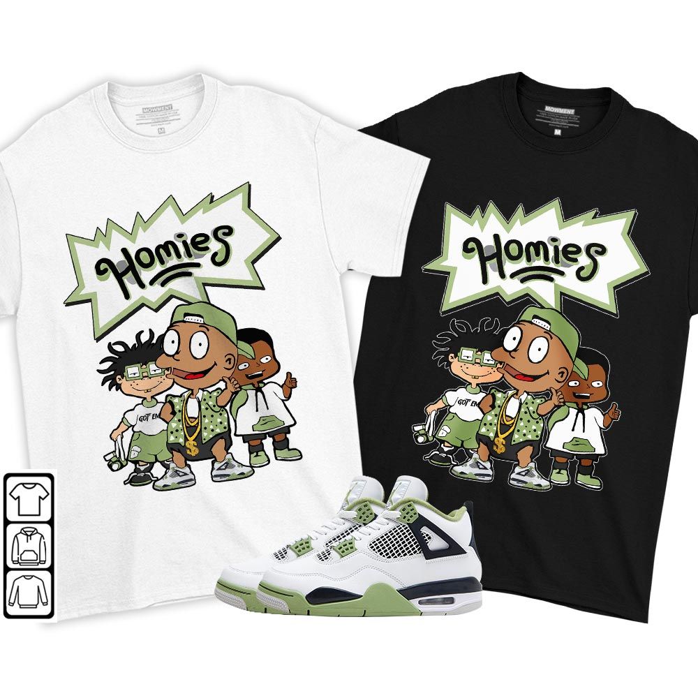 Cartoon 90s Homies Sneaker Shirt Match Retro Oil Green 4s, Jordan 4 Oil Green MKO T-Shirt Cartoon 90s Homies Sneaker Shirt Match Retro Oil Green 4s, Jordan 4 Oil Green MKO T-Shirt