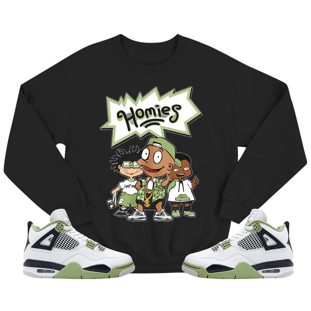 Cartoon 90s Homies Sneaker Shirt Match Retro Oil Green 4s, Jordan 4 Oil Green MKO T-Shirt Cartoon 90s Homies Sneaker Shirt Match Retro Oil Green 4s, Jordan 4 Oil Green MKO T-Shirt