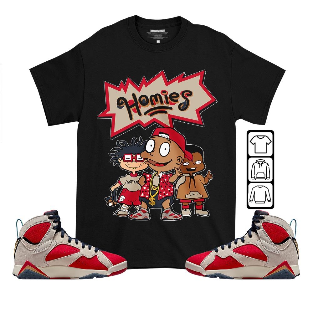 Cartoon 90s Homies Sneaker Shirt Match Trophy Room 7s, Jordan 7 Trophy Room MKO T-Shirt Cartoon 90s Homies Sneaker Shirt Match Trophy Room 7s, Jordan 7 Trophy Room MKO T-Shirt