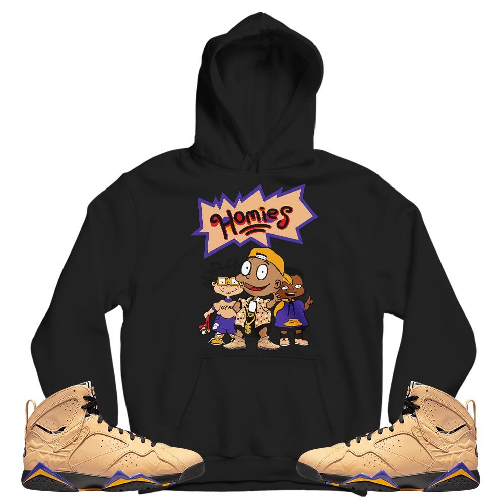 Cartoon 90s Homies Sneaker Shirt Match Vachetta Tan 7s, Jordan 7 SE Afrobeats MKO T-Shirt