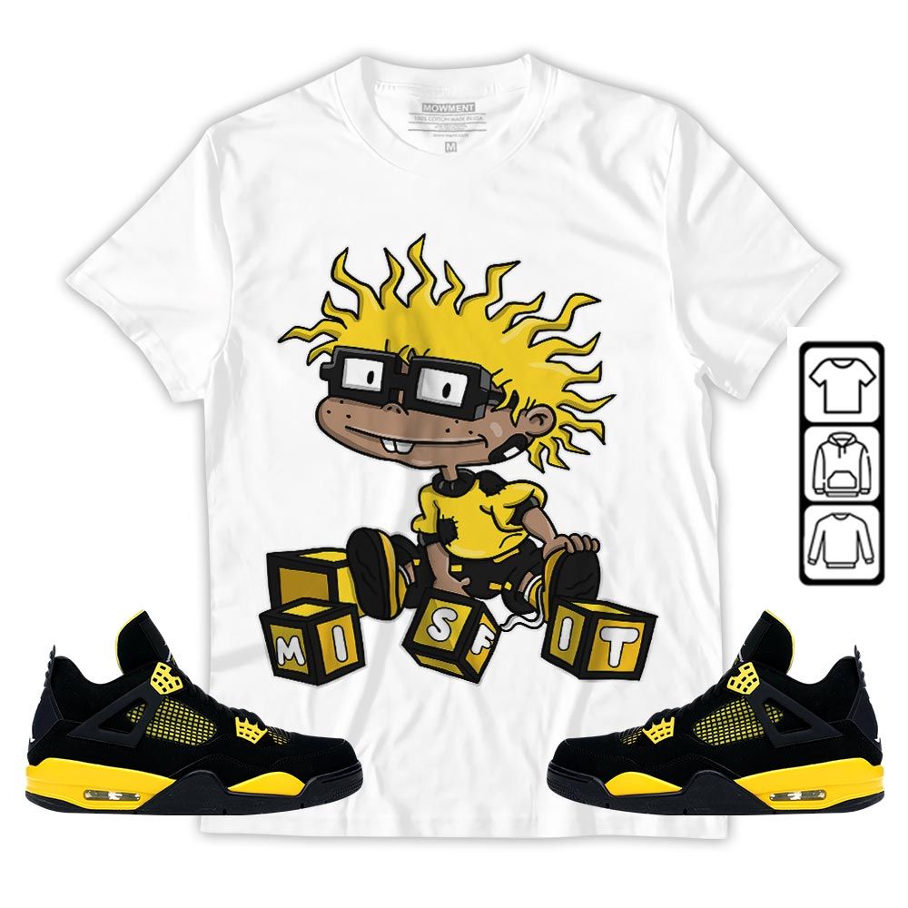 Cartoon 90s Misfit Sneaker Shirt Match 2023 Thunder 4s, Jordan Retro 4 Thunder MKO T-Shirt