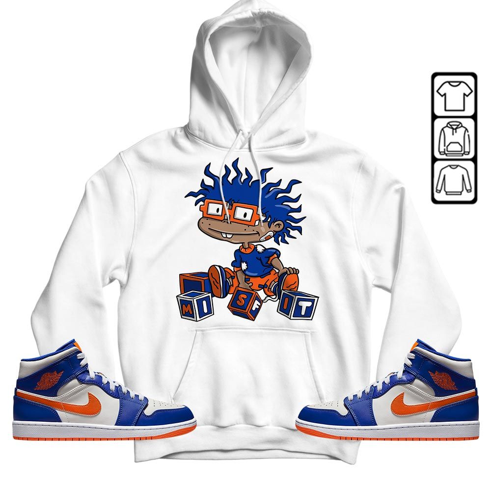 Cartoon 90s Misfit Sneaker Shirt Match Mid Knicks 1s, Jordan 1 Mid Knicks MKO T-Shirt