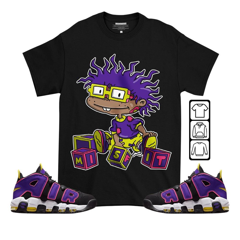 Cartoon 90s Misfit Sneaker Shirt Match Uptempo Black Multi Color, Air More Uptempo Black Court Purple MKO T-Shirt Cartoon 90s Misfit Sneaker Shirt Match Uptempo Black Multi Color, Air More Uptempo Black Court Purple MKO T-Shirt
