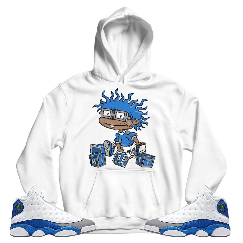 Cartoon 90s Misfit Sneaker Shirt Match White French Blue 13s, Jordan 13 French Blue MKO T-Shirt Cartoon 90s Misfit Sneaker Shirt Match White French Blue 13s, Jordan 13 French Blue MKO T-Shirt