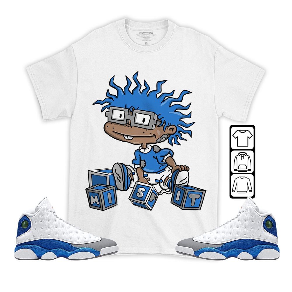 Cartoon 90s Misfit Sneaker Shirt Match White French Blue 13s, Jordan 13 French Blue MKO T-Shirt Cartoon 90s Misfit Sneaker Shirt Match White French Blue 13s, Jordan 13 French Blue MKO T-Shirt