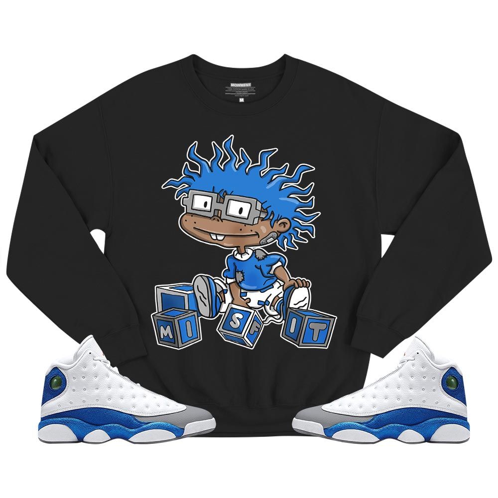 Cartoon 90s Misfit Sneaker Shirt Match White French Blue 13s, Jordan 13 French Blue MKO T-Shirt Cartoon 90s Misfit Sneaker Shirt Match White French Blue 13s, Jordan 13 French Blue MKO T-Shirt