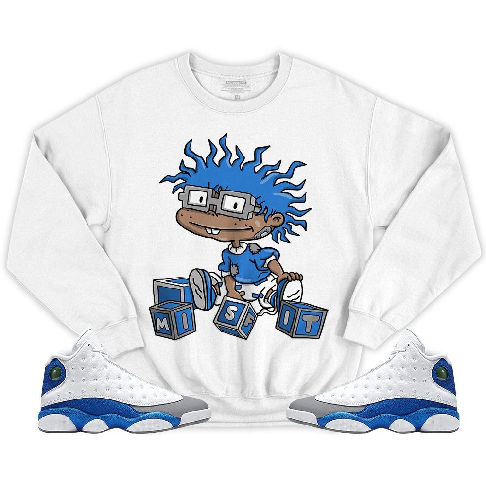 Cartoon 90s Misfit Sneaker Shirt Match White French Blue 13s, Jordan 13 French Blue MKO T-Shirt Cartoon 90s Misfit Sneaker Shirt Match White French Blue 13s, Jordan 13 French Blue MKO T-Shirt