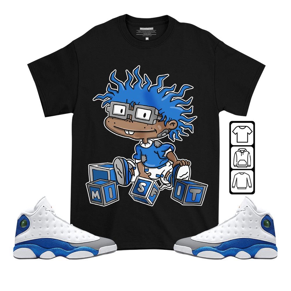 Cartoon 90s Misfit Sneaker Shirt Match White French Blue 13s, Jordan 13 French Blue MKO T-Shirt Cartoon 90s Misfit Sneaker Shirt Match White French Blue 13s, Jordan 13 French Blue MKO T-Shirt