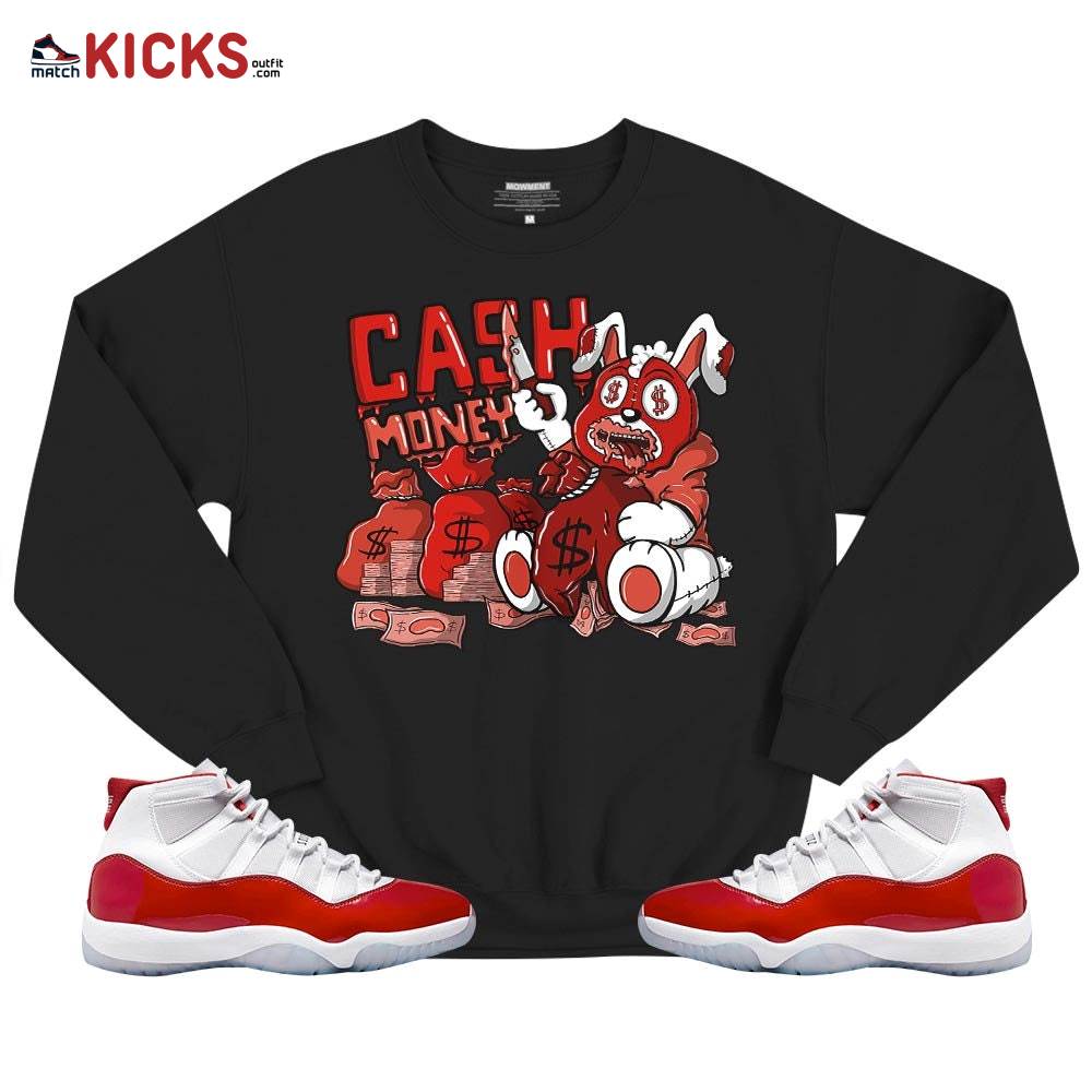 Cash Money Bear Sneaker Shirt Match 11 Varsity Red, Jordan 11 Retro Cherry MKO T-Shirt Cash Money Bear Sneaker Shirt Match 11 Varsity Red, Jordan 11 Retro Cherry MKO T-Shirt