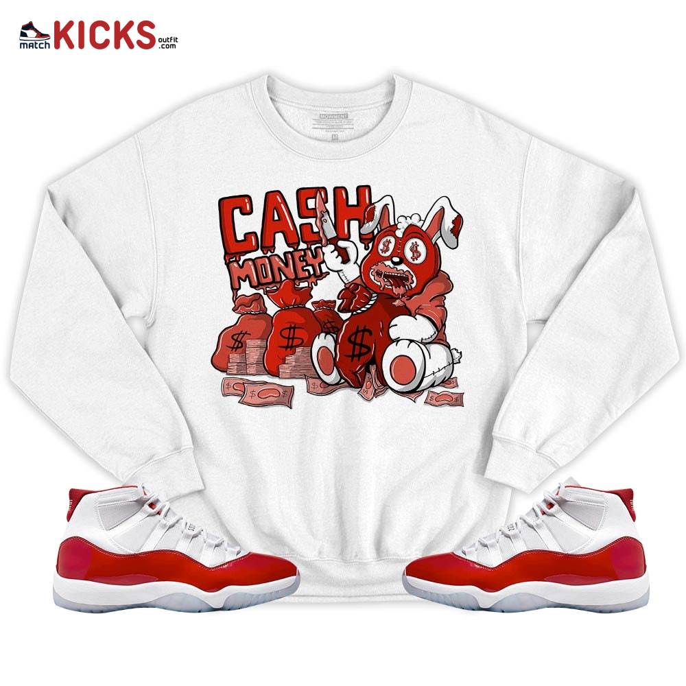 Cash Money Bear Sneaker Shirt Match 11 Varsity Red, Jordan 11 Retro Cherry MKO T-Shirt Cash Money Bear Sneaker Shirt Match 11 Varsity Red, Jordan 11 Retro Cherry MKO T-Shirt