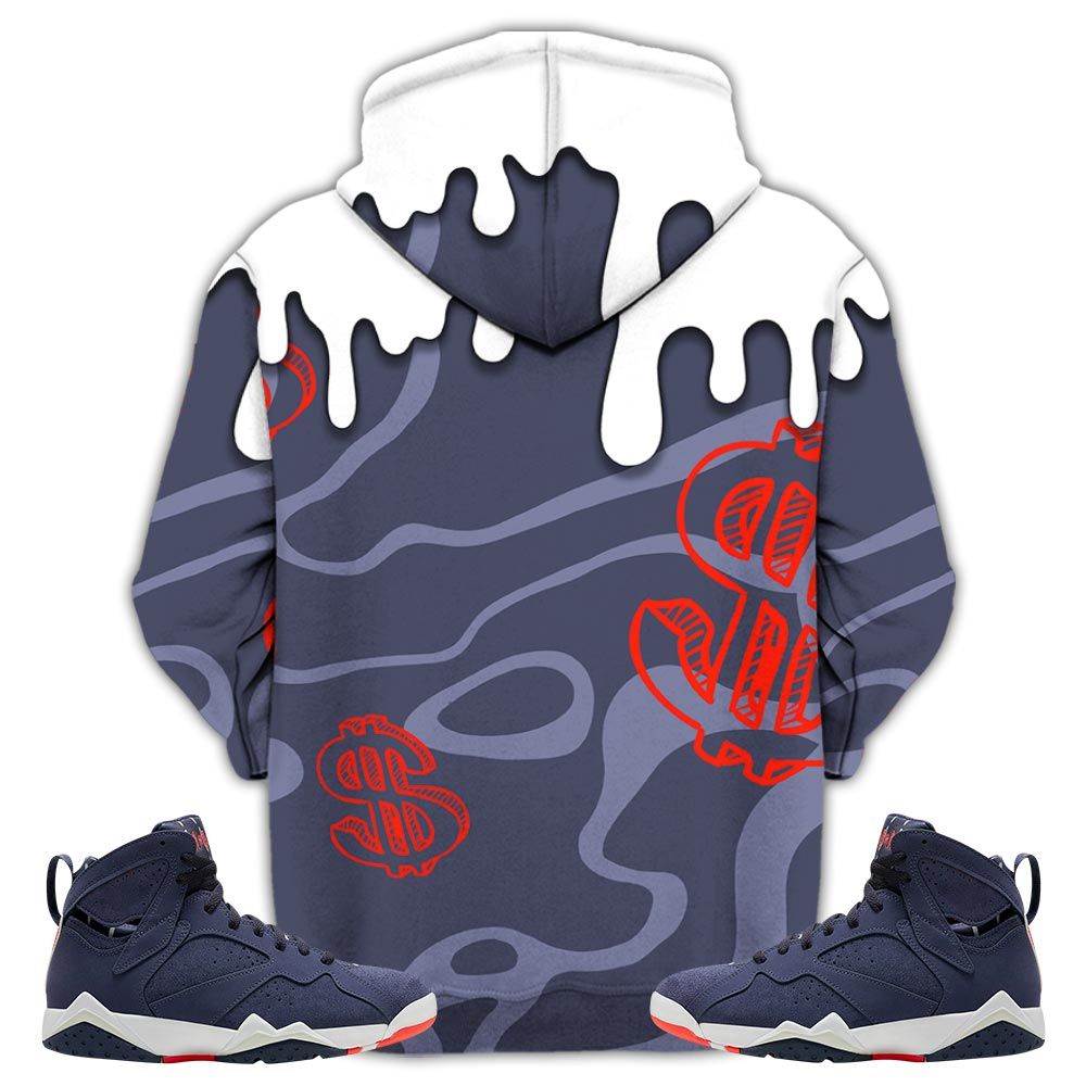 Cash Money Bear Sneaker Shirt Match 7 Neutral Indigo, Jordan 7 Quai 54 Hoodie Sweatshirt Tee All Over Print MKO Shirt