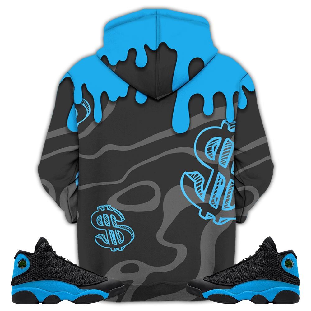 Cash Money Bear Sneaker Shirt Match Black University Blue 13S, Jordan 13 Black University Blue 2022 Hoodie Sweatshirt Tee All Over Print MKO Shirt