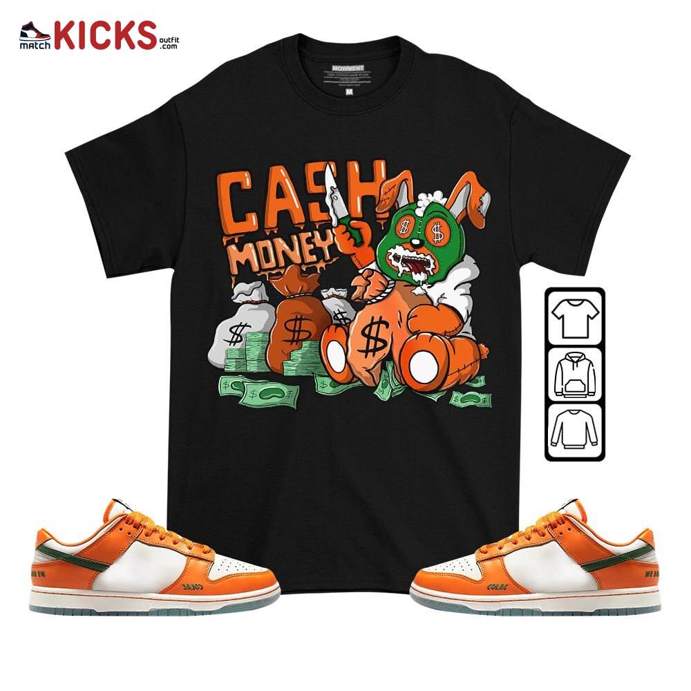 Cash Money Bear Sneaker Shirt Match Florida A and M University, Dunk Low Florida A and M University MKO T-Shirt