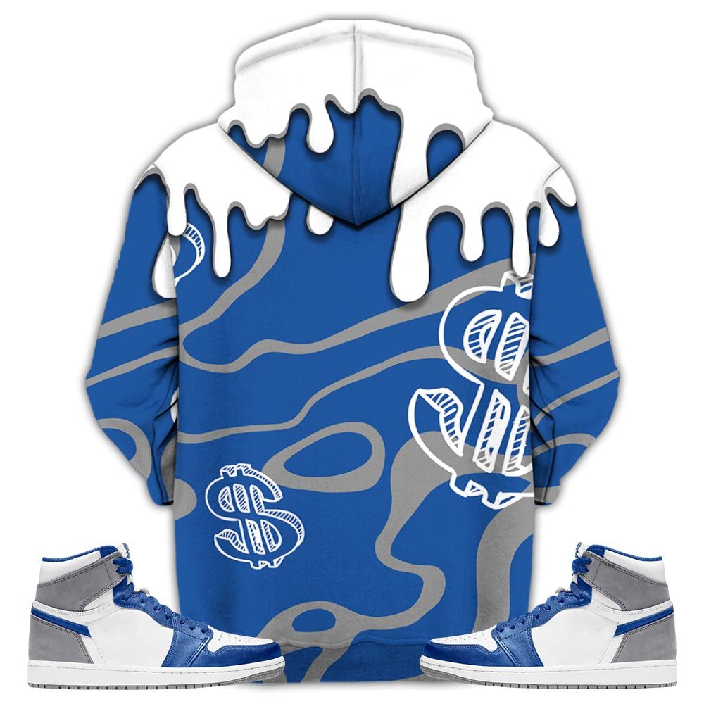 Cash Money Bear Sneaker Shirt Match True Blue 1S, Jordan 1 High Og True Blue Hoodie Sweatshirt Tee All Over Print MKO Shirt