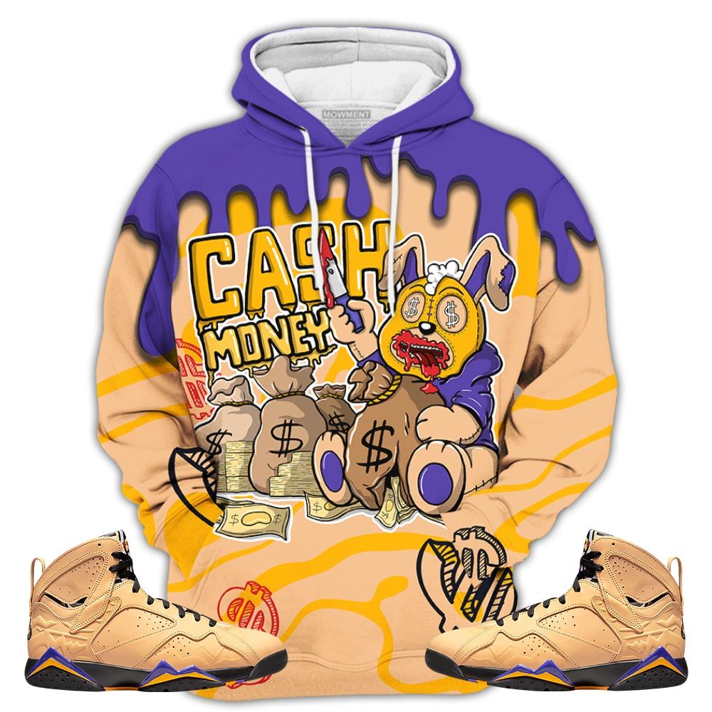 Cash Money Bear Sneaker Shirt Match Vachetta Tan 7S, Jordan 7 Se Afrobeats Hoodie Sweatshirt Tee All Over Print MKO Shirt