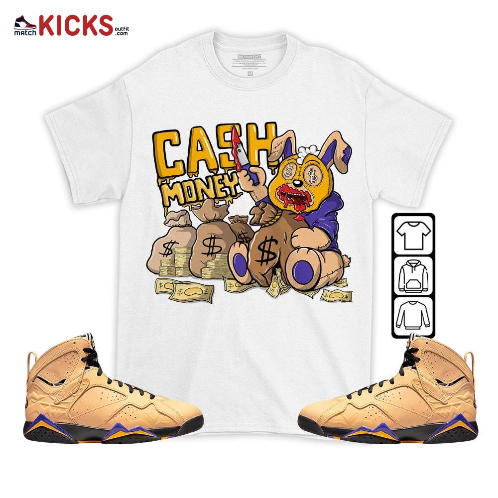 Cash Money Bear Sneaker Shirt Match Vachetta Tan 7s, Jordan 7 SE Afrobeats MKO T-Shirt Cash Money Bear Sneaker Shirt Match Vachetta Tan 7s, Jordan 7 SE Afrobeats MKO T-Shirt