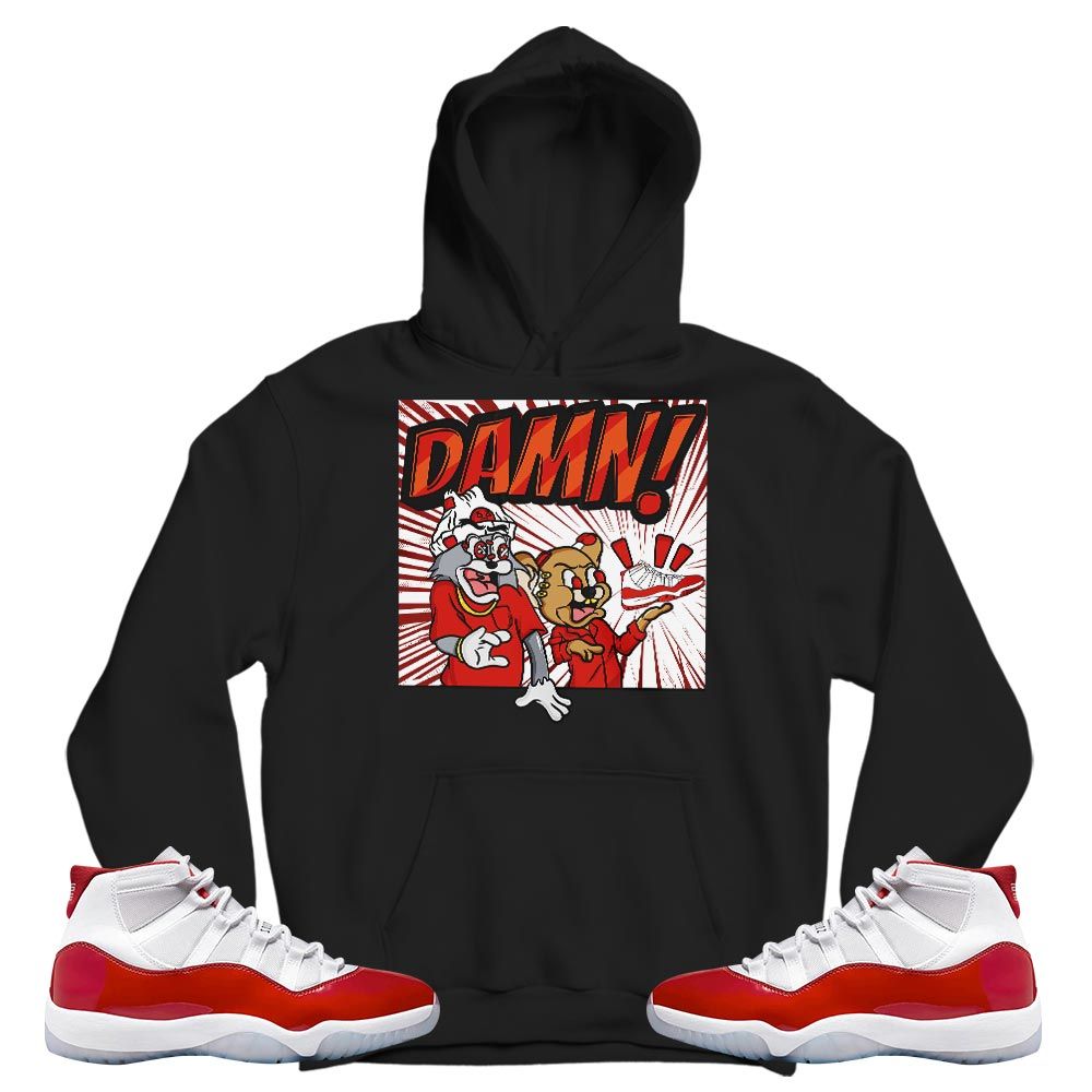 Cat And Mouse Damn Sneaker Shirt Match 11 Varsity Red, Jordan 11 Retro Cherry MKO T-Shirt