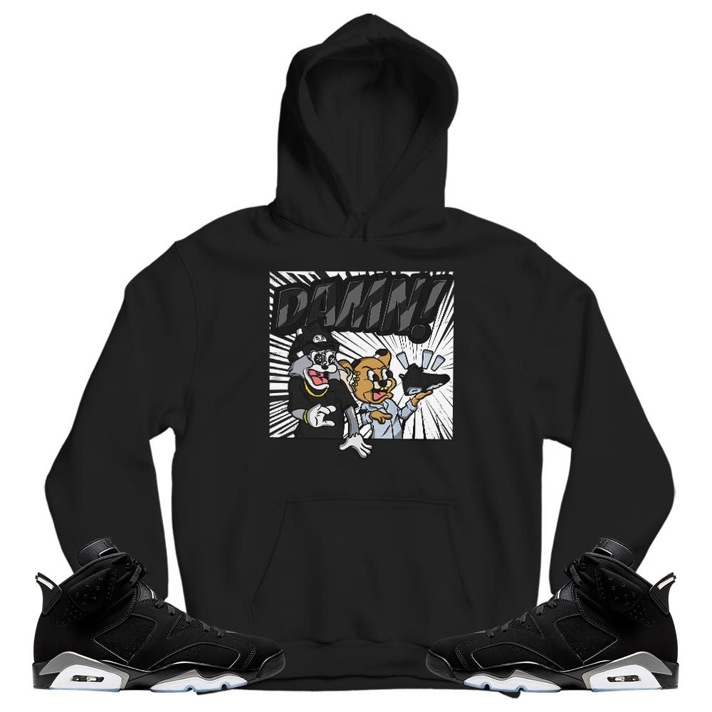 Cat And Mouse Damn Sneaker Shirt Match Black Chrome 6s, Jordan 6 Black Chrome MKO T-Shirt