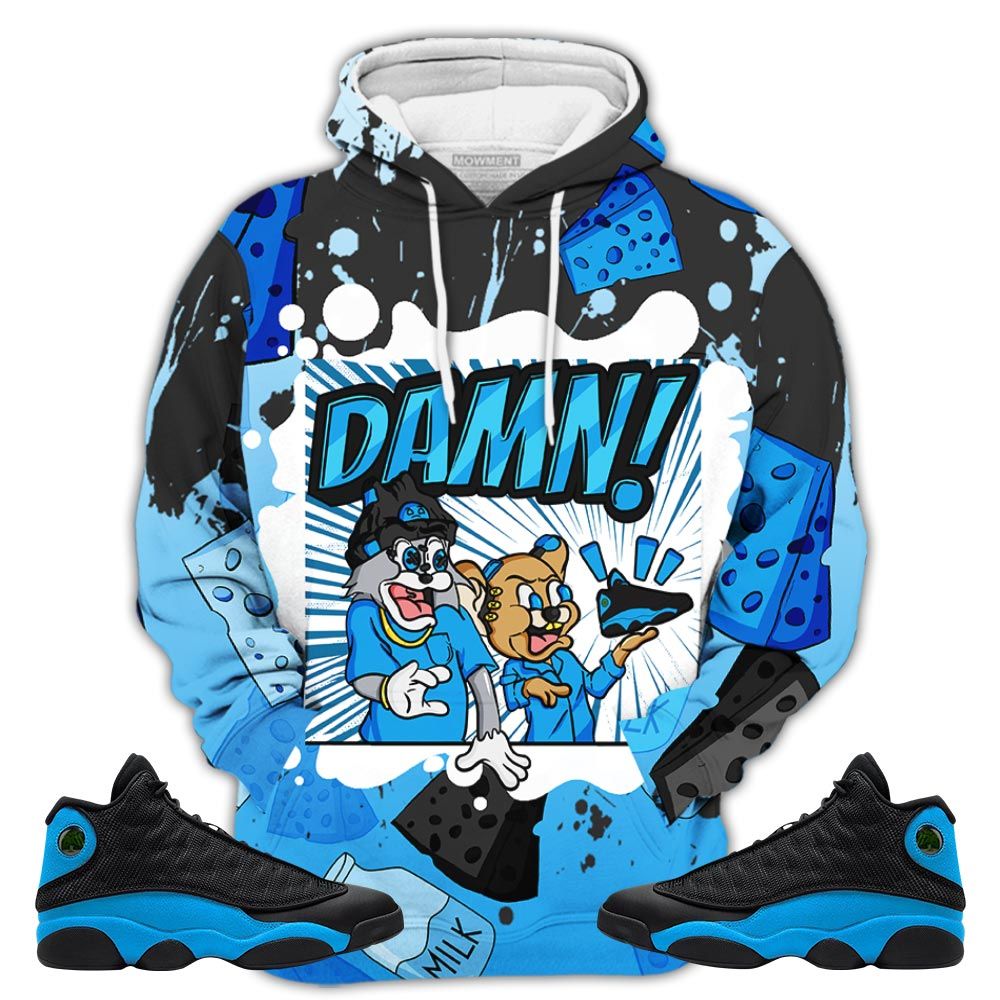Cat And Mouse Damn Sneaker Shirt Match Black University Blue 13S, Jordan 13 Black University Blue 2022 Hoodie Sweatshirt Tee All Over Print MKO Shirt Cat And Mouse Damn Sneaker Shirt Match Black University Blue 13S, Jordan 13 Black University Blue 2022 Hoodie Sweatshirt Tee All Over Print MKO Shirt