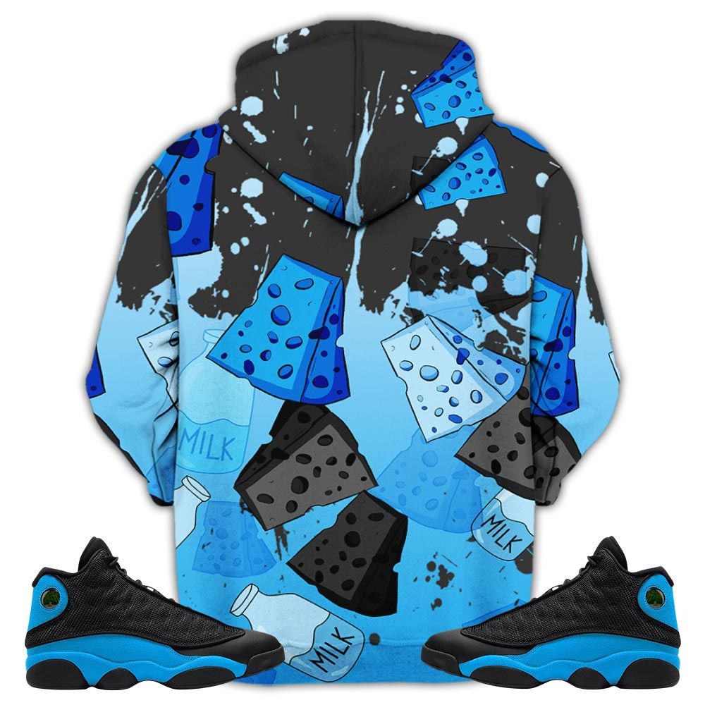 Cat And Mouse Damn Sneaker Shirt Match Black University Blue 13S, Jordan 13 Black University Blue 2022 Hoodie Sweatshirt Tee All Over Print MKO Shirt