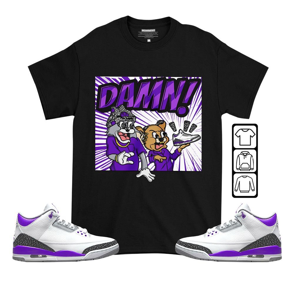 Cat And Mouse Damn Sneaker Shirt Match Dark Iris 3s, Jordan 3 Retro Dark Iris MKO T-Shirt Cat And Mouse Damn Sneaker Shirt Match Dark Iris 3s, Jordan 3 Retro Dark Iris MKO T-Shirt