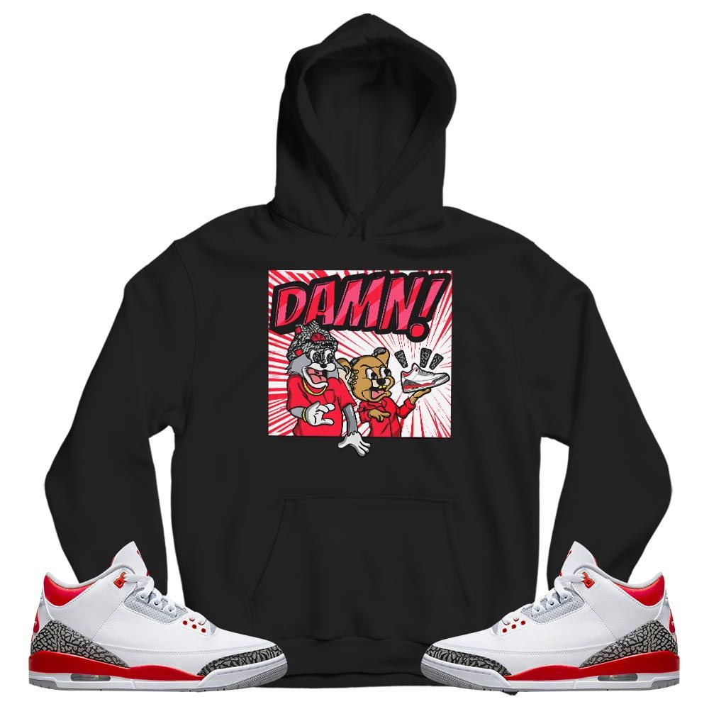 Cat And Mouse Damn Sneaker Shirt Match Fire Red 3s, Jordan 3 Retro Fire Red MKO T-Shirt