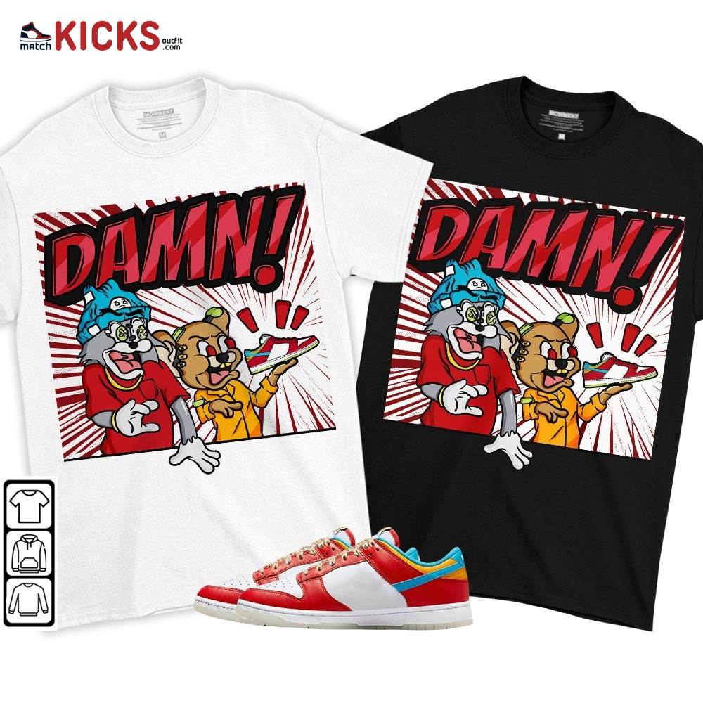 Cat And Mouse Damn Sneaker Shirt Match Fruity Pebbles Shoes, Dunk Low Fruity Pebbles MKO T-Shirt Cat And Mouse Damn Sneaker Shirt Match Fruity Pebbles Shoes, Dunk Low Fruity Pebbles MKO T-Shirt