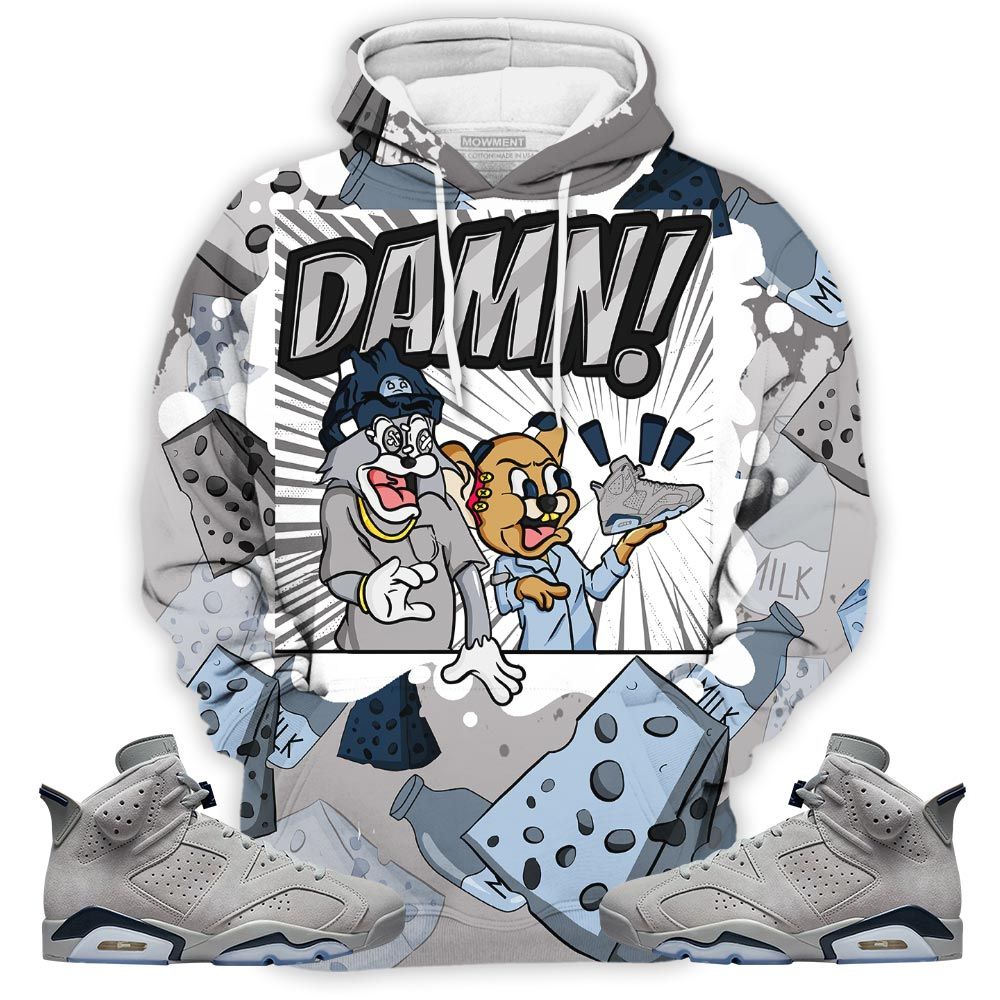 Cat And Mouse Damn Sneaker Shirt Match Georgetown 6S, Jordan 6 Retro Georgetown Hoodie Sweatshirt Tee All Over Print MKO Shirt