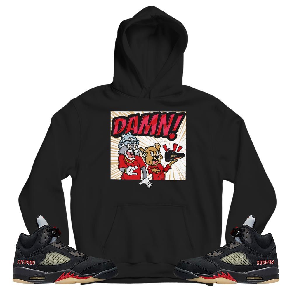 Cat And Mouse Damn Sneaker Shirt Match Gore-Tex 5s, Jordan 5 GORE-TEX Off Noir MKO T-Shirt