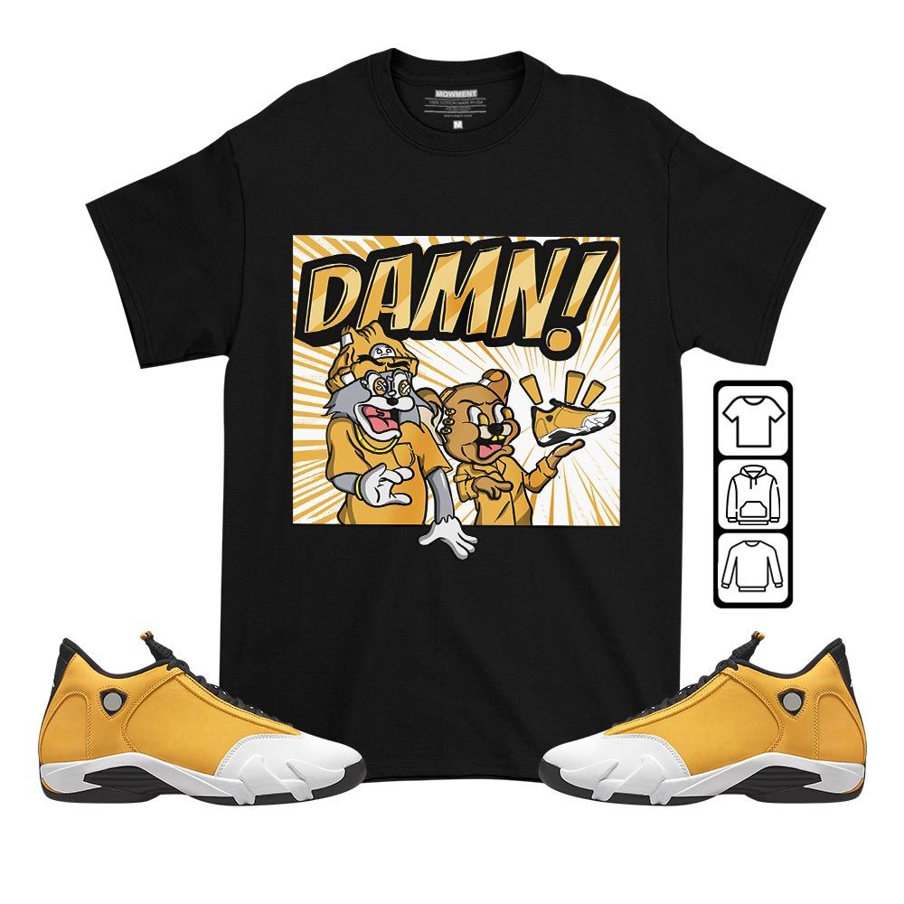 Cat And Mouse Damn Sneaker Shirt Match Light Ginger 14s, Jordan 14 Retro Light Ginger MKO T-Shirt Cat And Mouse Damn Sneaker Shirt Match Light Ginger 14s, Jordan 14 Retro Light Ginger MKO T-Shirt