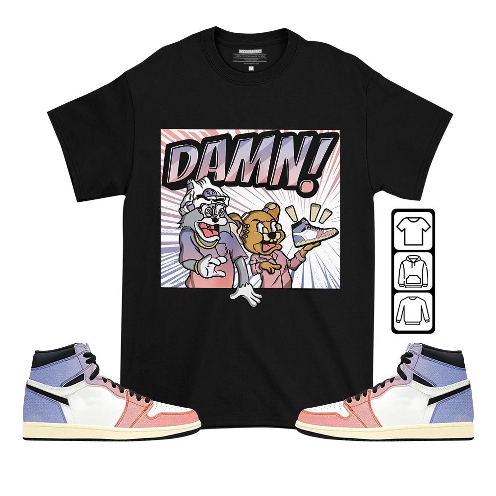 Cat And Mouse Damn Sneaker Shirt Match Retro Skyline 1s, Jordan 1 High OG Skyline MKO T-Shirt