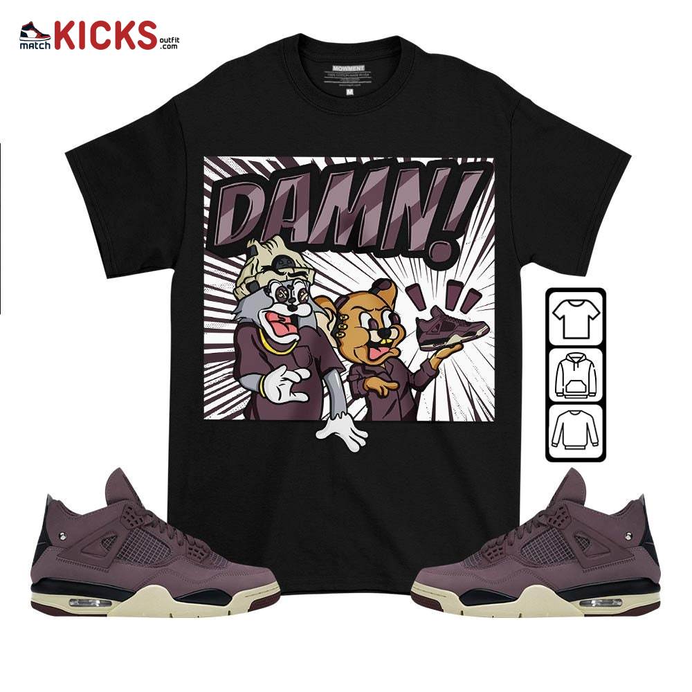 Cat And Mouse Damn Sneaker Shirt Match Violet Ore 4s, Jordan 4 A Ma Maniere Violet Ore MKO T-Shirt