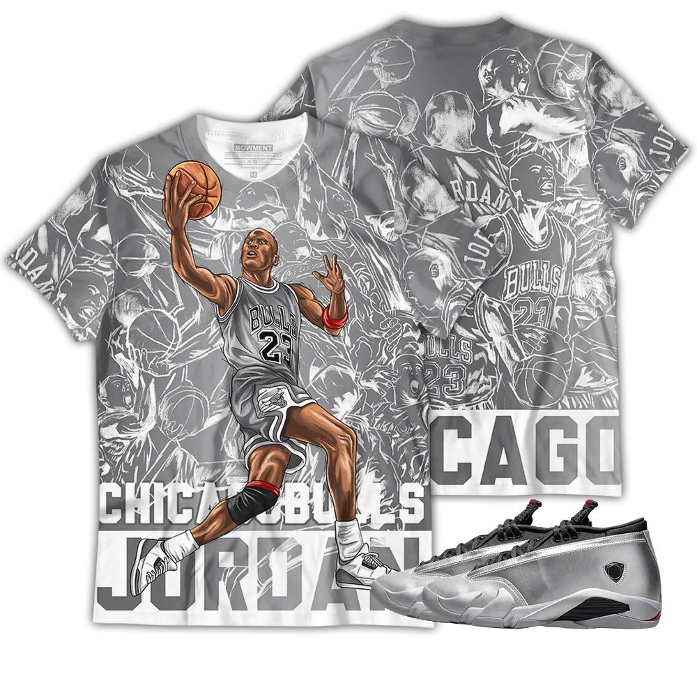 Chicago Superstar Sneaker Shirt Match 14 Low Metallic Silver, Jordan 14 Metallic Silver Hoodie Sweatshirt Tee All Over Print MKO Shirt Chicago Superstar Sneaker Shirt Match 14 Low Metallic Silver, Jordan 14 Metallic Silver Hoodie Sweatshirt Tee All Over Print MKO Shirt