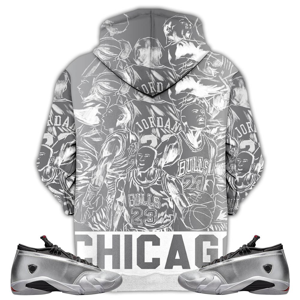 Chicago Superstar Sneaker Shirt Match 14 Low Metallic Silver, Jordan 14 Metallic Silver Hoodie Sweatshirt Tee All Over Print MKO Shirt Chicago Superstar Sneaker Shirt Match 14 Low Metallic Silver, Jordan 14 Metallic Silver Hoodie Sweatshirt Tee All Over Print MKO Shirt