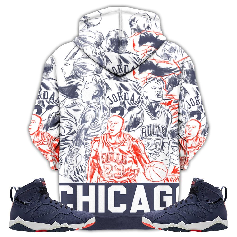 Chicago Superstar Sneaker Shirt Match 7 Neutral Indigo, Jordan 7 Quai 54 Hoodie Sweatshirt Tee All Over Print MKO Shirt