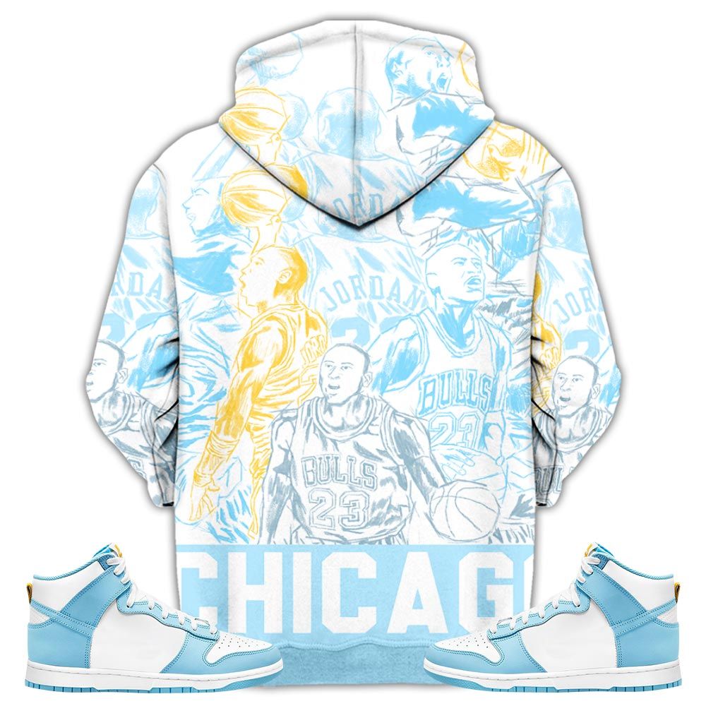 Chicago Superstar Sneaker Shirt Match Dunk High Blue Chill, Dunk High Homer Simpson Hoodie Sweatshirt Tee All Over Print MKO Shirt