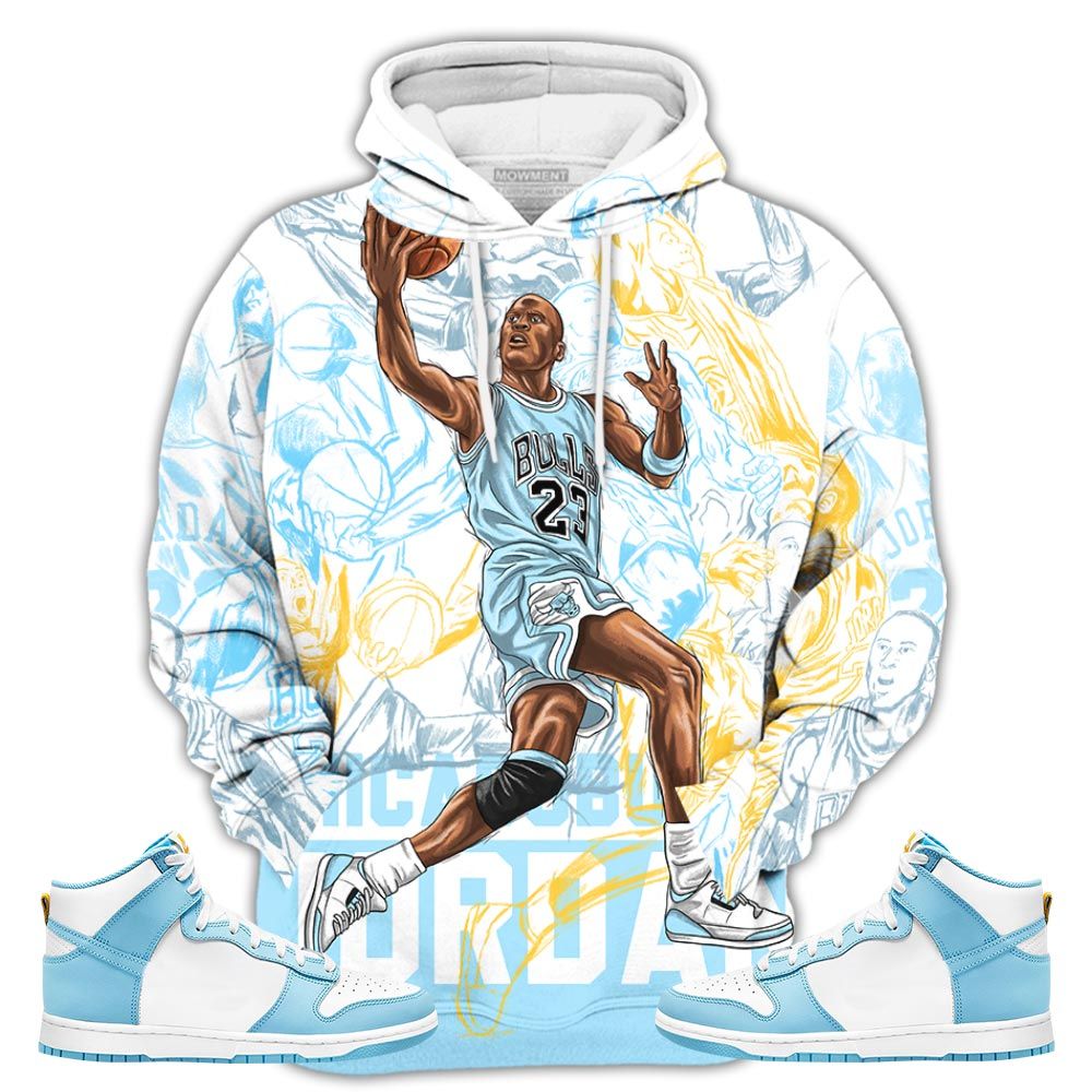 Chicago Superstar Sneaker Shirt Match Dunk High Blue Chill, Dunk High Homer Simpson Hoodie Sweatshirt Tee All Over Print MKO Shirt