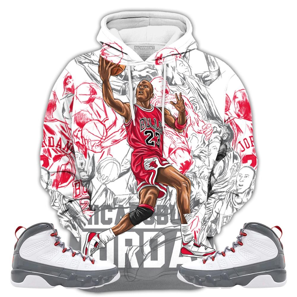 Chicago Superstar Sneaker Shirt Match Fire Red 9S, Jordan 9 Retro Fire Red Hoodie Sweatshirt Tee All Over Print MKO Shirt