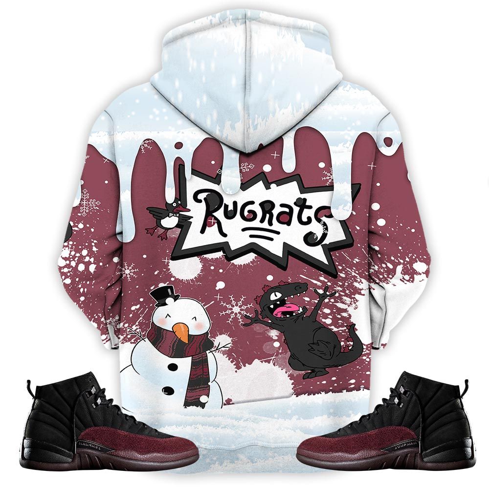 Christmas Rugrast 80S Sneaker Shirt Match Burgundy Crush 12S, Jordan 12 A Ma Maniere Hoodie Sweatshirt Tee All Over Print MKO Shirt