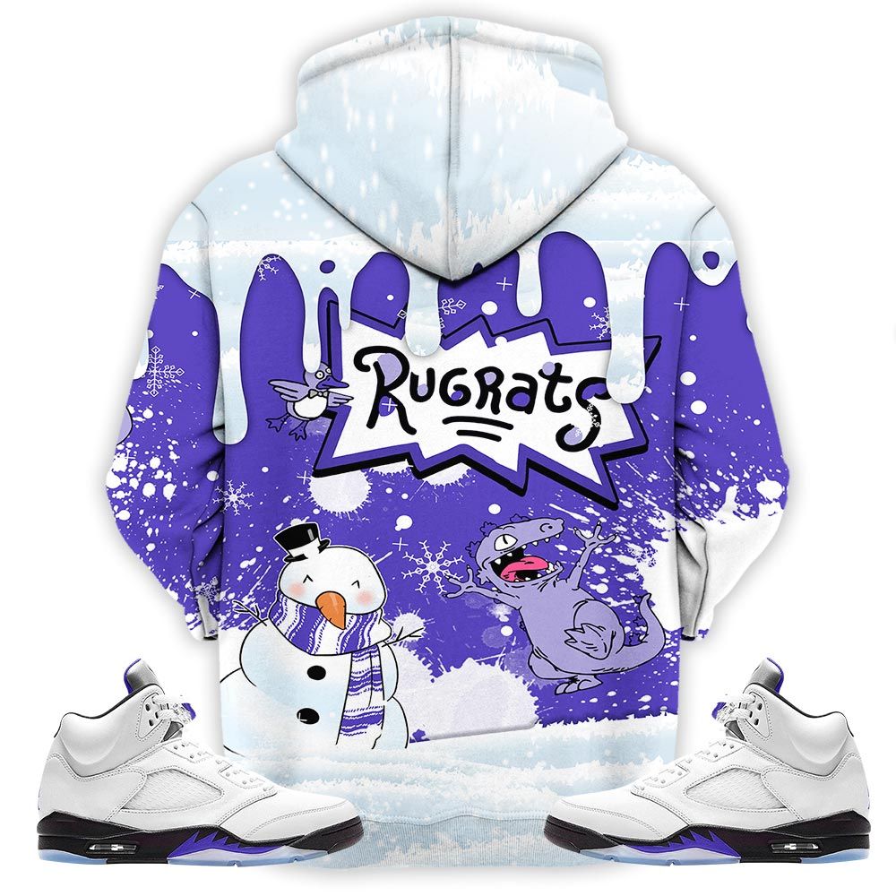 Christmas Rugrast 80S Sneaker Shirt Match Dark Concord 5S, Jordan 5 Retro Concord Hoodie Sweatshirt Tee All Over Print MKO Shirt
