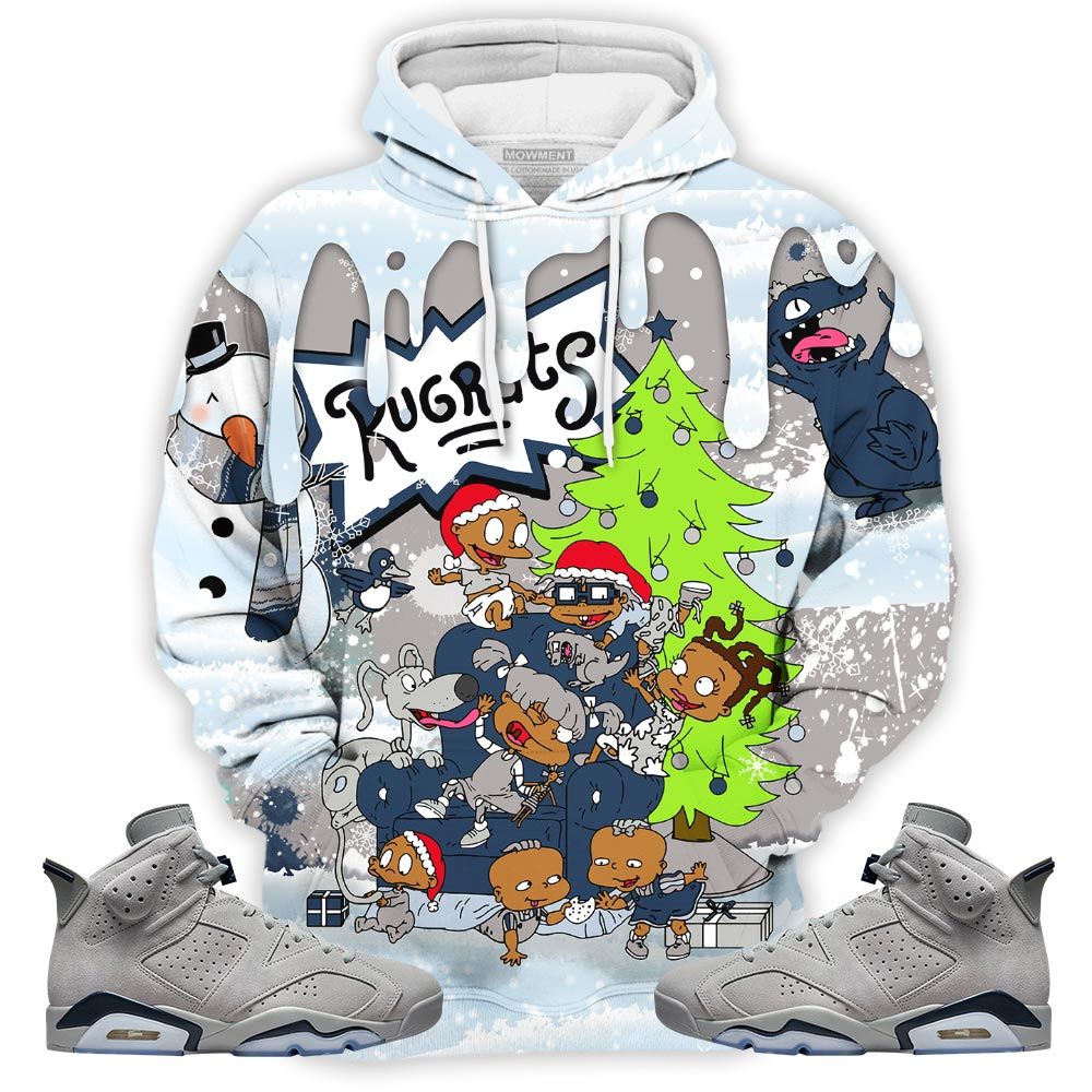 Christmas Rugrast 80S Sneaker Shirt Match Georgetown 6S, Jordan 6 Retro Georgetown Hoodie Sweatshirt Tee All Over Print MKO Shirt