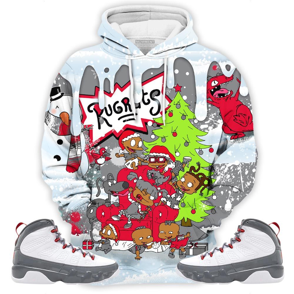 Christmas Rugrast 80S Sneaker Shirt Match Grey Fire Red 9S, Jordan 9 Retro Fire Red Hoodie Sweatshirt Tee All Over Print MKO Shirt