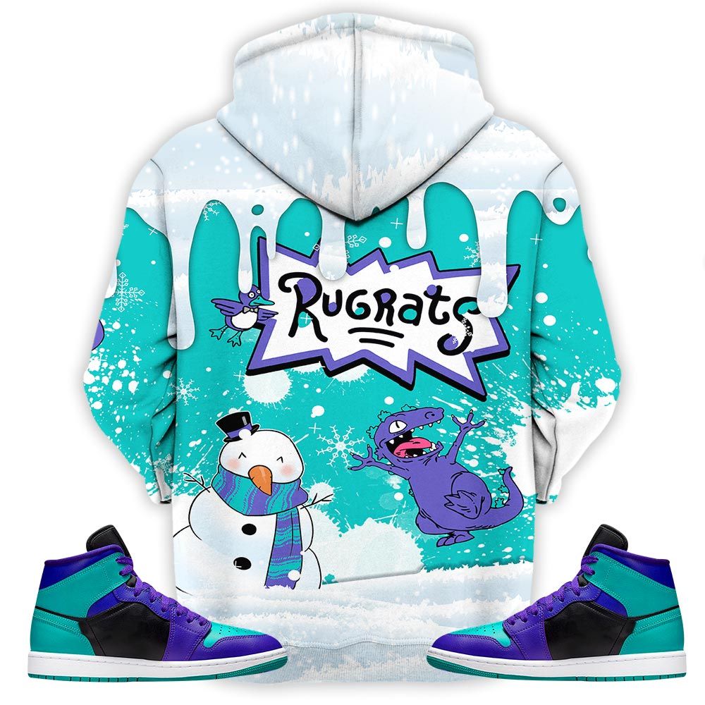 Christmas Rugrast 80S Sneaker Shirt Match Mid Black Grape 1S, Jordan 1 Mid Black Grape Hoodie Sweatshirt Tee All Over Print MKO Shirt