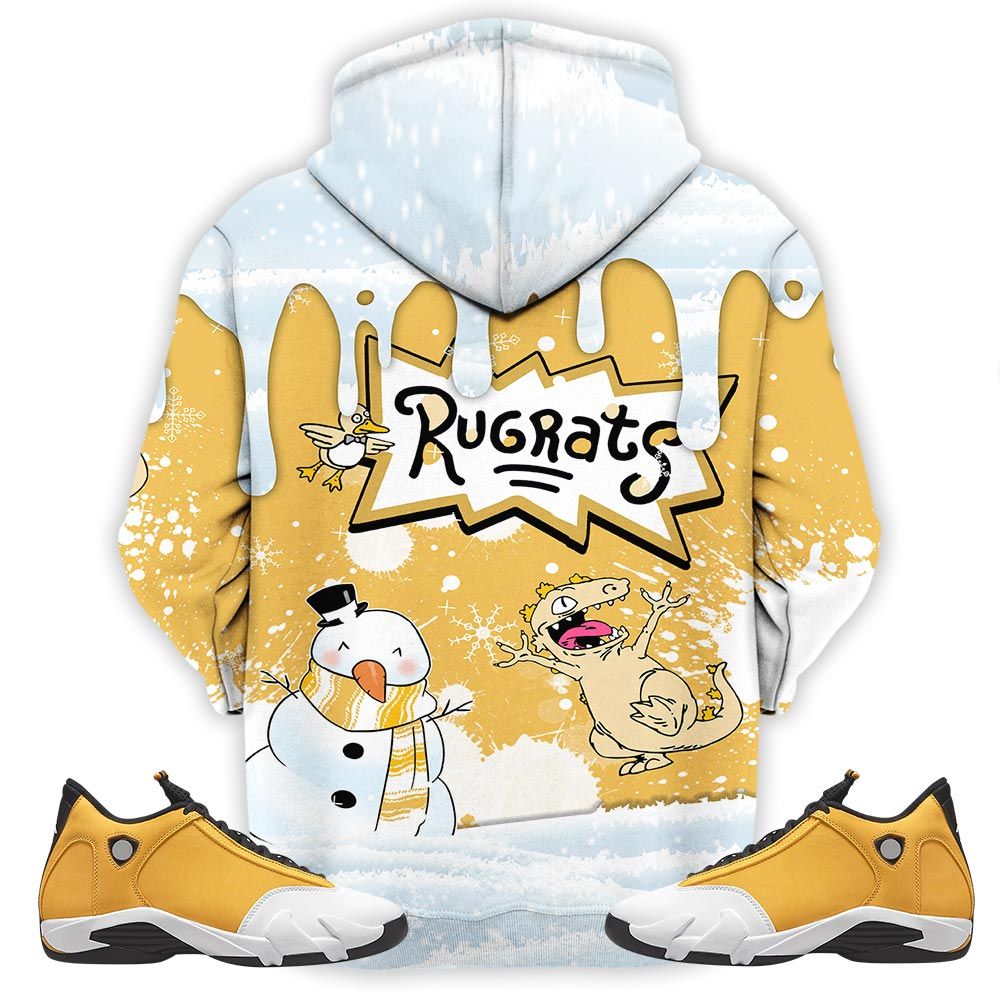 Christmas Rugrast 80S Sneaker Shirt Match Retro Ginger 14S, Jordan 14 Retro Light Ginger Hoodie Sweatshirt Tee All Over Print MKO Shirt