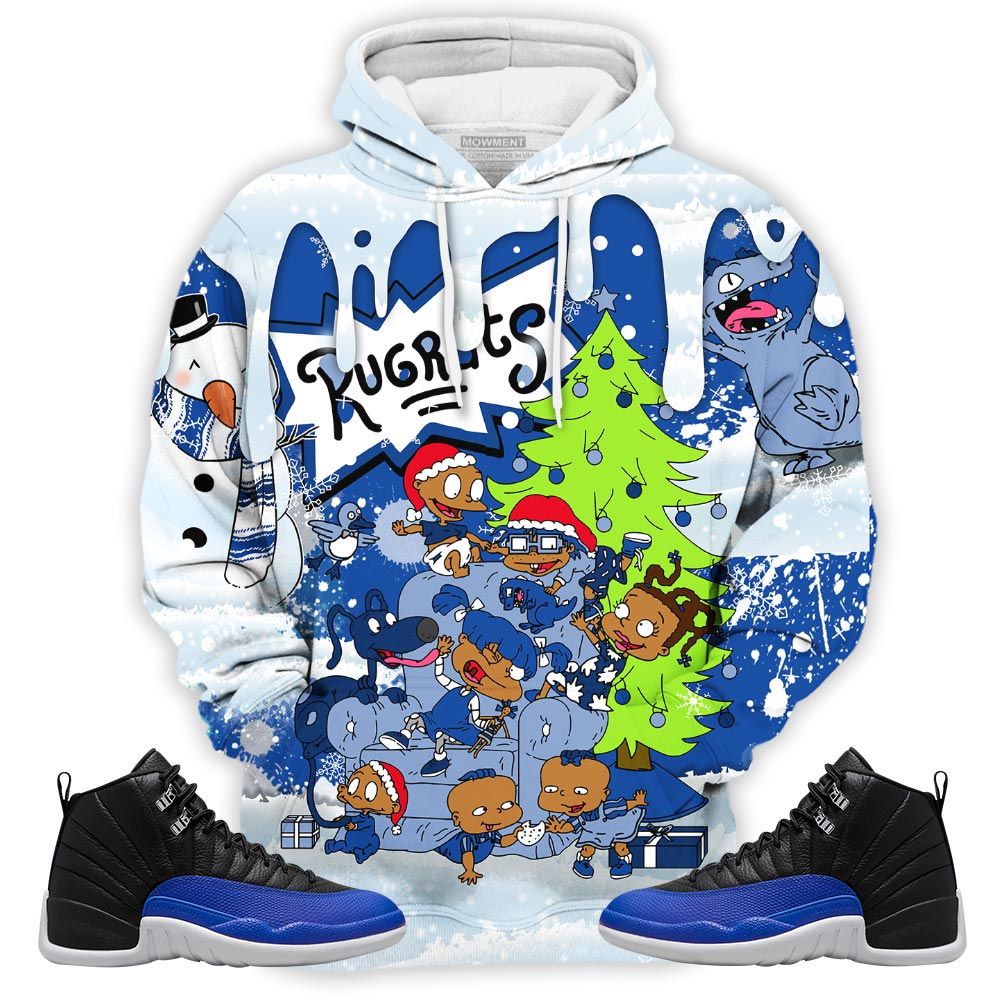 Christmas Rugrast 80S Sneaker Shirt Match Retro Hyper Royal 12S, Jordan 12 Hyper Royal Hoodie Sweatshirt Tee All Over Print MKO Shirt