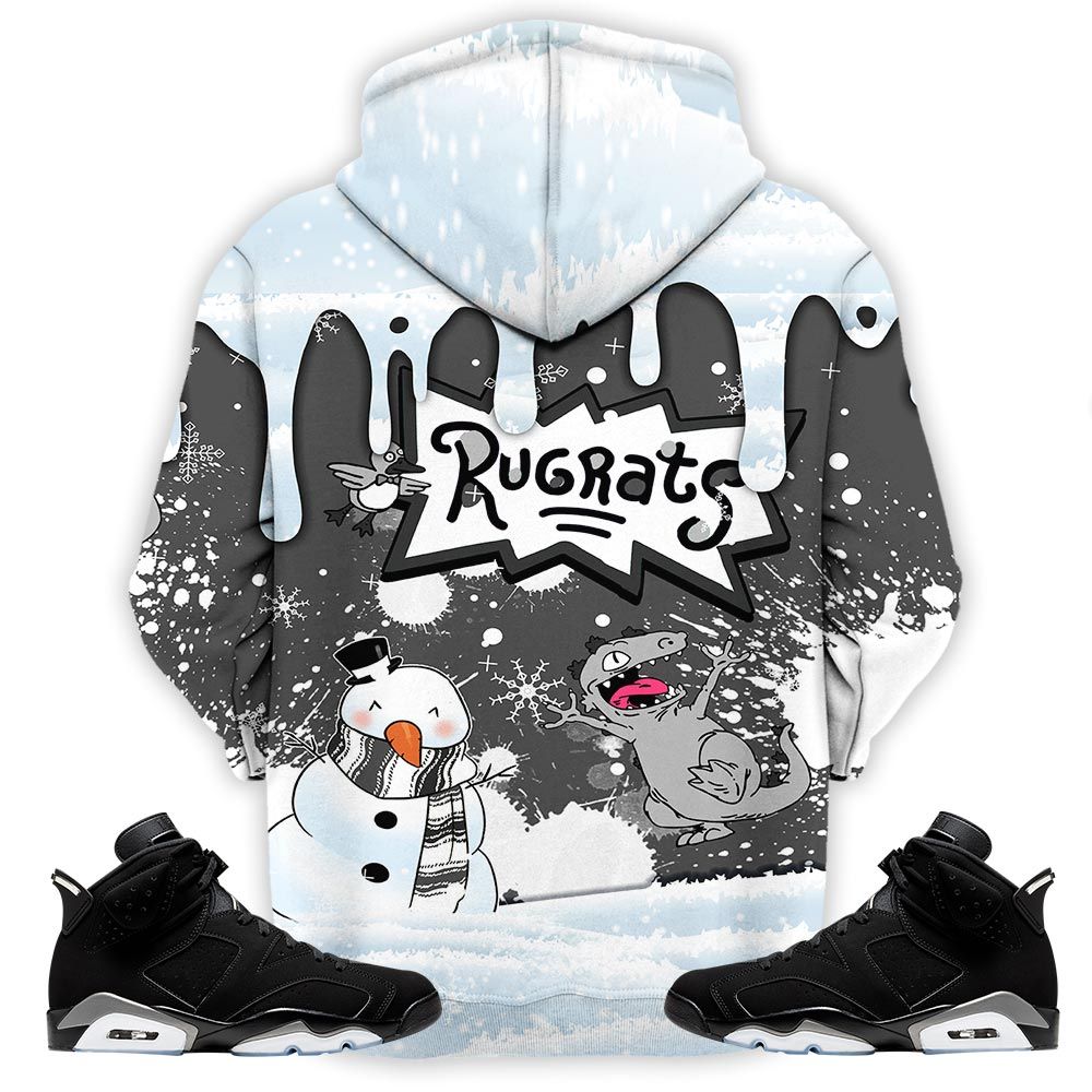 Christmas Rugrast 80S Sneaker Shirt Match Retro Metallic Silver 6S, Jordan 6 Black Chrome Hoodie Sweatshirt Tee All Over Print MKO Shirt