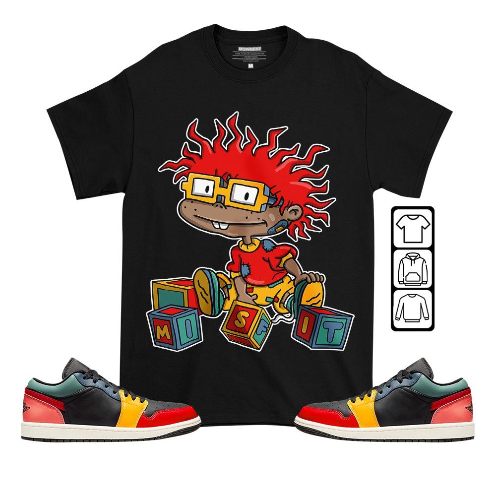 Chuckie Rugrats Misfit Sneaker Shirt Match 1 SE Black Multi Color, Jordan 1 Low Black Fire Red Taxi MKO T-Shirt Chuckie Rugrats Misfit Sneaker Shirt Match 1 SE Black Multi Color, Jordan 1 Low Black Fire Red Taxi MKO T-Shirt